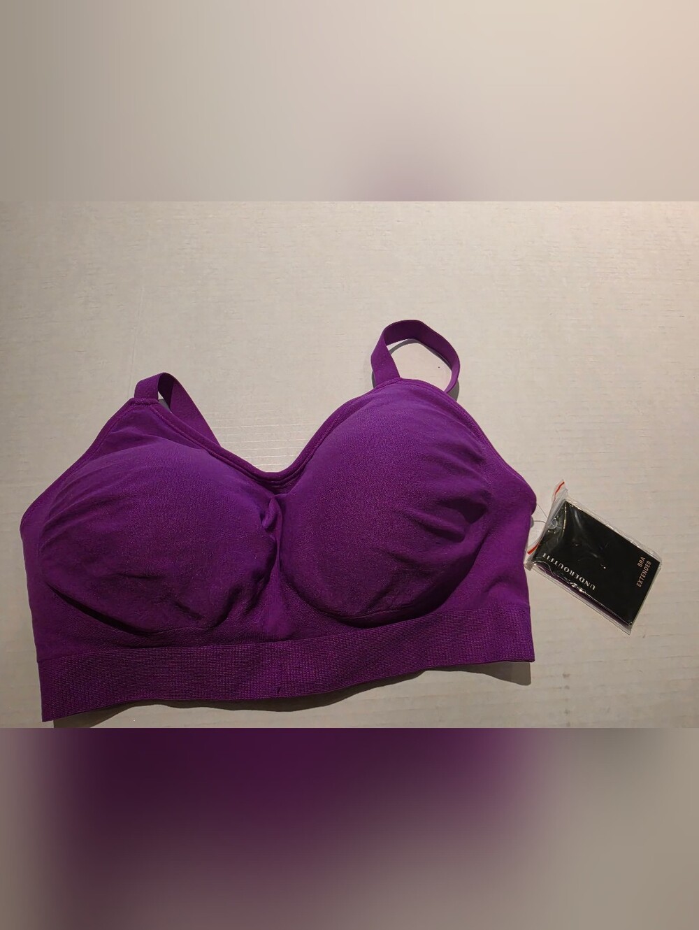 Underoutfit Style 453 Comfort Wireless Bra Purple Size Large With Extender NWT